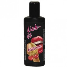 Съедобная смазка «Lick It» со вкусом вишни от компании Orion, объем 100 мл, 0620661, 100 мл.