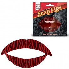 Наклейка-тату для губ «Тигровый красный» от компании Erotic Fantasy, цвет красный, Ef-lt06, бренд EroticFantasy