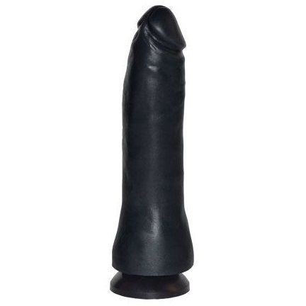 Фаллоимитатор без мошонки с присоской в основании от компании СК-Визит, цвет черный, f015, длина 18 см., со скидкой