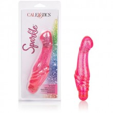 Необычный женский гелевый вибратор «Sparkle G Glitz-Pink» от компании California Exotic Novelties, цвет розовый, SE-0795-45-2, бренд CalExotics, длина 17.5 см.
