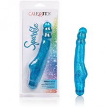Классический женский гелевый ребристый вибратор «Sparkle Radiant Ripple-Blue» от компании California Exotic Novelties, цвет голубой, SE-0795-60-2, бренд CalExotics, длина 17.75 см.