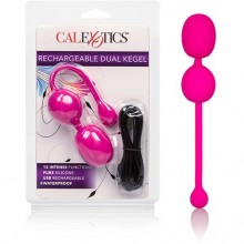 Перезаряжаемые вагинальные шарики «Rechargeable Dual Kegel-Pink» для интимных тренировок от компании California Exotic Novelties, цвет розовый, SE-1328-20-2, бренд CalExotics, из материала Силикон