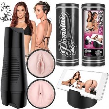 Набор мастурбаторов «Jada Stevens и Jayden Cole» от компании Pornstar Pussy, цвет телесный, PSS-011, из материала TPR, длина 21 см.