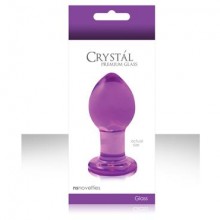 Гладкая стеклянная анальная пробка «Crystal Medium» от компании NS Novelties, цвет фиолетовый, NSN-0701-25, длина 8 см.