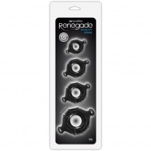 Набор эрекционных колец «Vitality Rings - Black» из серии Renegade от компании NS Novelties, цвет черный, NSN-1116-63, со скидкой