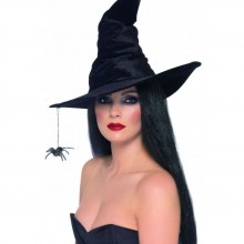 Шляпа ведьмы с пауком от компании Fever, цвет черный, размер OS, 05556 One Size, из материала Полиэстер, One Size (Р 42-48), со скидкой