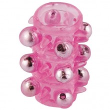 Гелевая насадка c шариками «Pleasure Sleeve» от компании ToyFa, цвет розовый, 888002, длина 5 см.