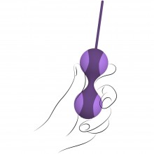 Вагинальные шарики дуэт «Stella II» со сменным грузом от компании Jopen, цвет фиолетовый, JO-8021-10-3, из материала Силикон, длина 15.3 см.