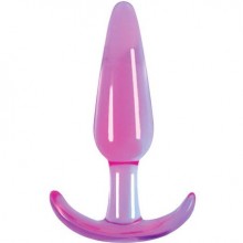 Гладкая анальная пробка «Jelly Rancher T-Plug Smooth» от компании NS Novelties, цвет фиолетовый, NSN-0451-15, из материала TPE, длина 10.9 см.