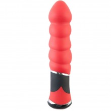 Интимный вибратор-елочка из коллекции Black & Red от компании ToyFa, цвет красный, 901334-9, из материала Силикон, коллекция Black & Red, длина 11.4 см., со скидкой