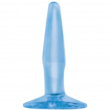 Маленькая анальная пробка «Mini Butt Plug» из серии Basix Rubber Worx от PipeDream, цвет голубой, PD4260-14, из материала TPR, длина 10.8 см., со скидкой