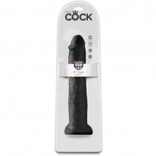 Фаллоимитатор-гигант на присоске «King Cock 13 Cock Black», цвет черный, PipeDream 5539-23 PD, из материала ПВХ, длина 33 см.