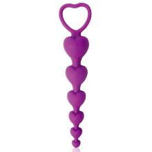 Силиконовая анальная елочка с кольцом-сердцем от компании Cosmo, цвет фиолетовый, BIOCSM-23012, бренд Bior Toys, длина 14.5 см.
