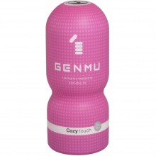 Мастурбатор с эффектом вакуума и рельефом «Cozy» от компании Genmu, цвет розовый, GM00028, длина 15.8 см., со скидкой