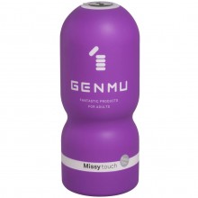 Мастурбатор с вакуумом и рельеом «Missy» от компании Genmu, цвет фиолетовый, GM00032, длина 15.8 см.