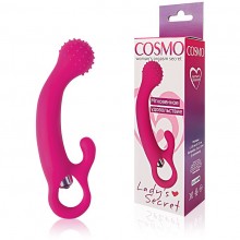 Вибратор для точки G с клиторальным отростком от компании Cosmo, цвет розовый, BIOCSM-23040, бренд Bior Toys, длина 13 см.