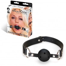 Классический кляп с отверстиями для дыхания «Breathable Ball Gag» от компании Lux Fetish, цвет черный, размер OS, LF4020, длина 57 см.