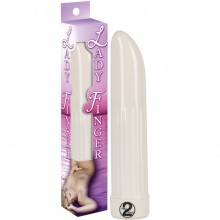 Вибратор рельефный «Lady Finger» классической формы от You 2 Toys, цвет белый, 0552100, бренд Orion, длина 13 см.