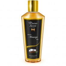 Массажное масло для тела «Huile De Massage Seche Noix De Coco» с ароматом кокоса, объем 250 мл, Plaisirs Secrets 826074, цвет Прозрачный, 250 мл.