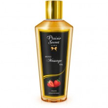 Массажное масло для тела «Huile De Massage Seche Fraise» с ароматом клубники, объем 250 мл, 826075, бренд Plaisirs Secrets, цвет Прозрачный, 250 мл.