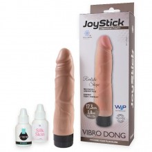 Реалистичный мультискоростной вагинальный вибратор «Joystick Vibro Dong», цвет телесный, СК-Визит SB-112116JS, из материала CyberSkin, длина 17.3 см., со скидкой