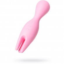 Небольшой универсальный женский вибратор с игривыми подвижными отростками «Nymph Soft», цвет розовый, Svakom S22, из материала силикон, длина 15.6 см.