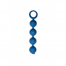 Анальная цепочка из силикона «Appulse» с кольцом, цвет синий, Le Frivole Costumes 05508, длина 15 см.