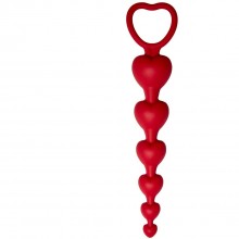 Анальная цепочка «Love Beam» из силикона с кольцом, цвет красный, Le Frivole Costumes 05511, длина 18.8 см., со скидкой