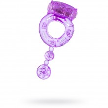 Мощное эрекционное кольцо с вибрацией, цвет фиолетовый, ToyFa 818039-4, из материала ПВХ, диаметр 2 см.
