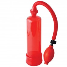 Мужская помпа с грушей «Beginner's Power Pump», цвет красный, PipeDream PD3241-15, из материала Пластик АБС, длина 19.1 см.