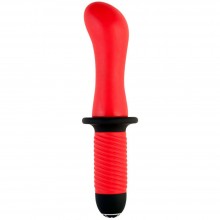 Двусторонний вагинальный вибратор с двойным мотором, цвет красный, ToyFa Black & Red 901340-9, из материала Силикон, длина 15 см.