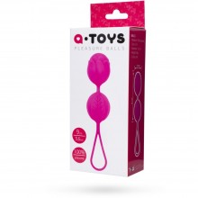 Силиконовые вагинальные шарики с петелькой для извлечения, цвет розовый, ToyFa A-Toys 764001, длина 9 см.