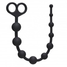 Силиконовая анальная цепочка «Orgasm Beads», цвет черный, Lola Toys Back Door Black Edition 4201-01Lola, длина 33.5 см., со скидкой