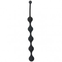 Силиконовая анальная цепочка «See You Five Beads Anal», цвет черный, Dream Toys 21223, длина 28.1 см., со скидкой