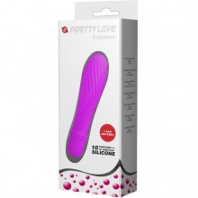 Ребристый вагинальный мини-вибратор для женщин «Solomon», цвет фиолетовый, Baile Pretty Love BI-014503, длина 12.3 см.