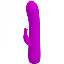 Вагинальный минивибратор с клиторальным отростком Pretty Love «Tim», цвет фиолетовый, BI-014606, длина 15 см., со скидкой