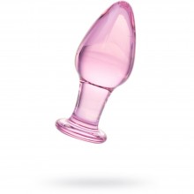 Стеклянная анально-вагинальная пробка, цвет розовый, Sexus Glass 912014, из материала стекло, длина 10 см.