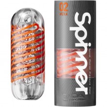 Необычный мастурбатор с вращением «Hexa Spinner», цвет прозрачный, Tenga E27653, длина 13 см.