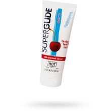 Съедобный вишневый лубрикант «Superglide» на водной основе, объем 75 мл, Hot Products DEL3725, 75 мл.
