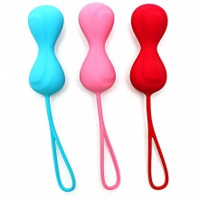 Вагинальные шарики с вибрацией «Balls C02 Double» на силиконовой сцепке, цвет мульти, Satisfyer SATB3, длина 15.6 см.