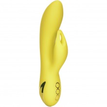 Вибратор для точки G с клиторальным стимулятором «Venice Vixen», цвет желтый, California Exotic Novelties SE-4350-20-3, длина 11.5 см.