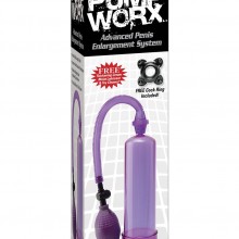Ручная вакуумная помпа для мужчин с грушей «Beginners Power Pump», цвет фиолетовый, PipeDream Pump Worx PD3260-12, из материала Пластик АБС, длина 20 см.