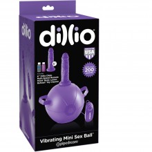 Секс-мяч с реалистичной насадкой Dillio «Vibrating Mini Sex Ball», цвет фиолетовый, PipeDream PD5382-12, из материала ПВХ, длина 12.7 см.