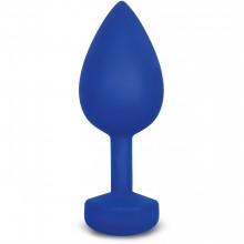 Большая дизайнерская анальная пробка с вибрацией «Gvibe Gplug», цвет синий, Fun Toys FT10189, длина 10.5 см.
