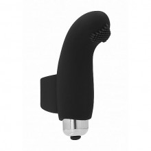 Мультискоростной вибростимулятор на палец со съемной вибропулей Simplicity «Basile 10 Speed», цвет черный, Shots Media SH-SIM051BLK, из материала Силикон