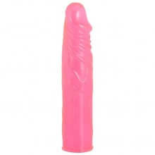 Реалистичный гелевый фаллос с венками, цвет розовый, ToyFa 882001-3, длина 19 см.
