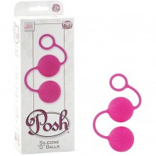 Вагинальные шарики для интимных тренировок Posh «Silicone O Balls», цвет розовый, California Exotic Novelties SE-1321-10-3, из материала Силикон, длина 17.8 см.