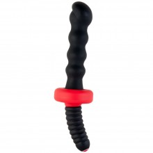 Двусторонний фигурный анальный вибратор «Black & Red», цвет черный, ToyFa 901339-5, длина 18 см.