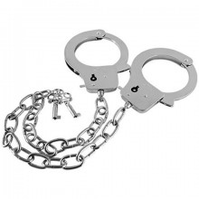 Наручники на длинной цепочке с ключами «Metal Handcuffs Long Chain», длина 66 см.