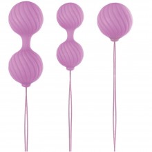 Набор женских вагинальных шариков «Luxe - O' Weighted Kegel Balls», цвет розовый, NS Novelties NSN-0208-24, из материала Силикон
